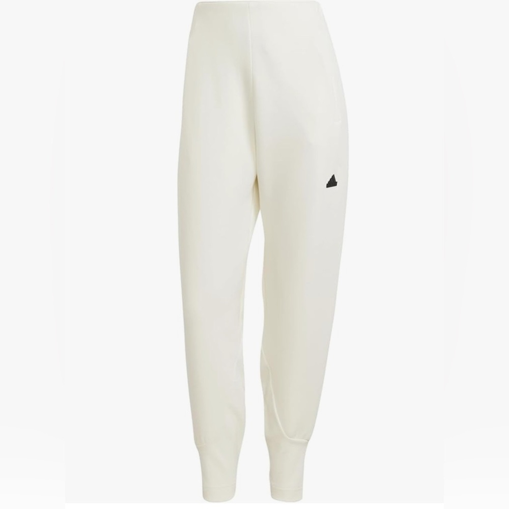 adidas Cream Track Joggers with Small Black Logo Detail